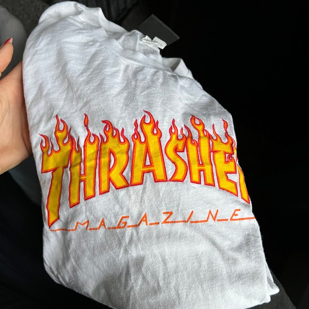 Thrasher Magazine Flame White Tshirt